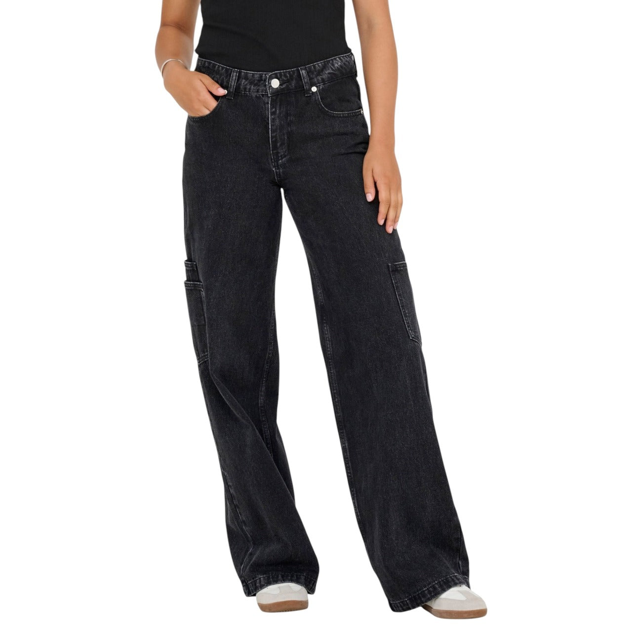 ONLY Jeans Donna Skinny Stretch - Vita Alta, Colore Azzurro Chiaro Con Strappi, Lunghezza Alla Caviglia